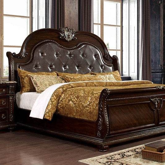 Furniture of America - Fromberg E.King Bed in Brown Cherry - FM7670EK-BED