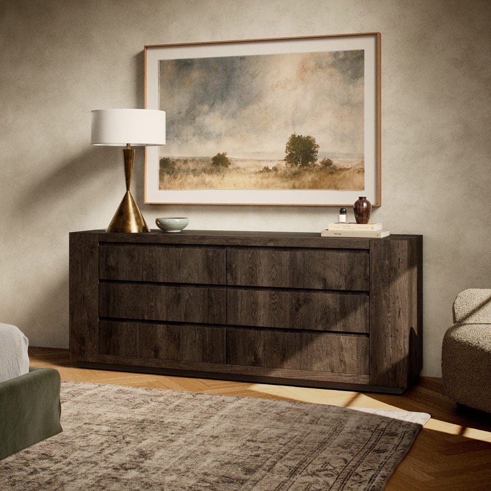 Four Hands - Abaso 6-Drawer Dresser - Ebony Rustic Wormwood Oak - 239844-002 view 9