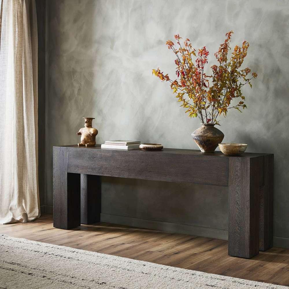 Four Hands - Abaso Console Table - Ebony Rustic Wormwood Oak - 229656-003 veiw 3