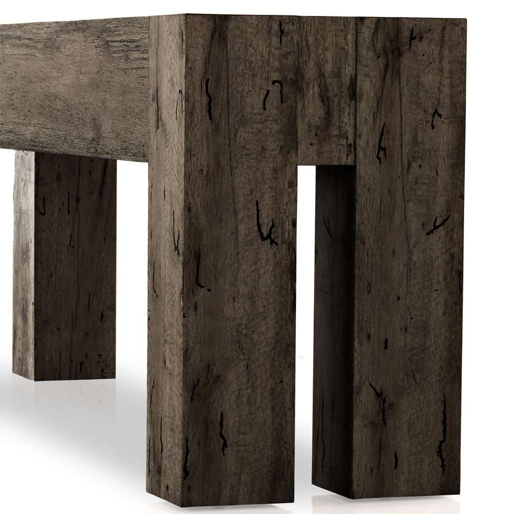 Four Hands - Abaso Console Table - Ebony Rustic Wormwood Oak - 229656-003 veiw 6