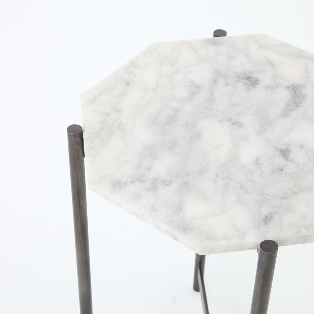 Four Hands - Adair Side Table - Hammered Grey W/Clear - 106595-007 veiw 2