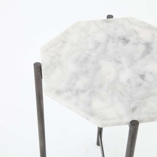 Four Hands - Adair Side Table - Hammered Grey W/Clear - 106595-007 veiw 2