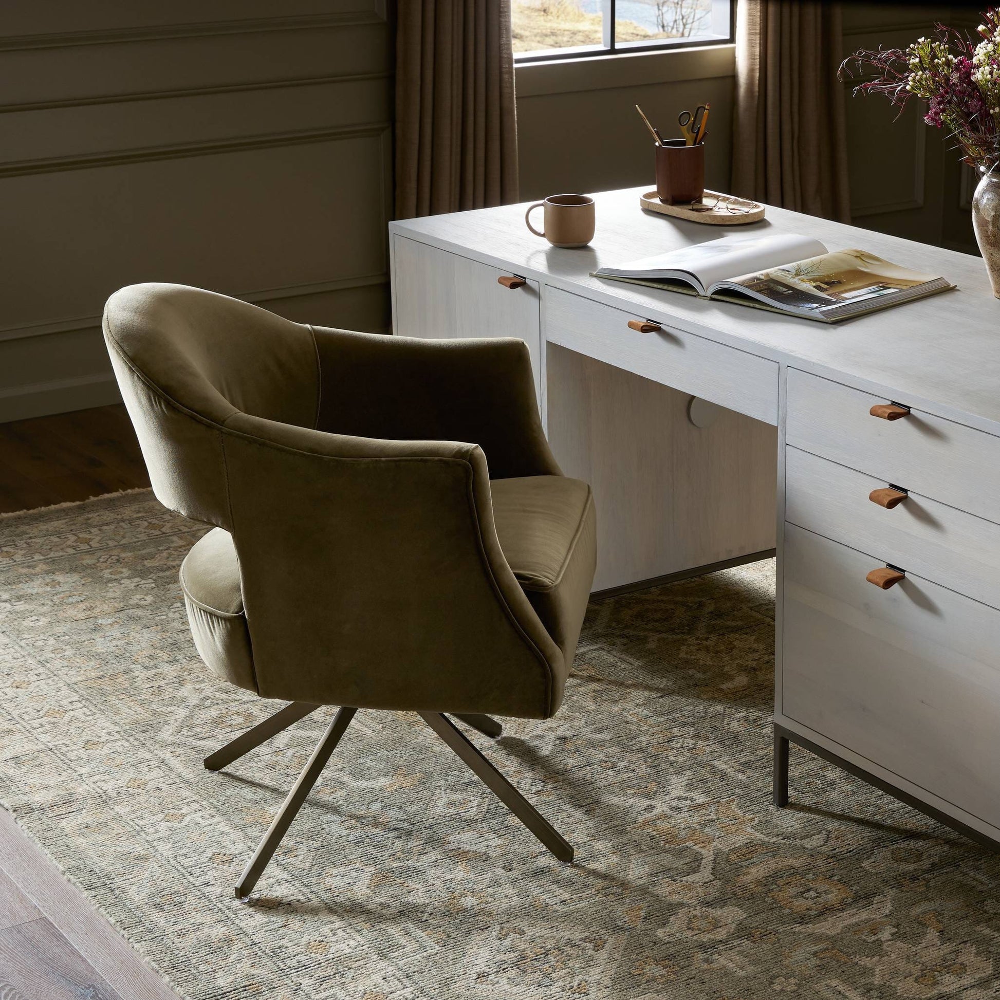 Four Hands - Adara Desk Chair - Surrey Olive - 109252-009 view 6