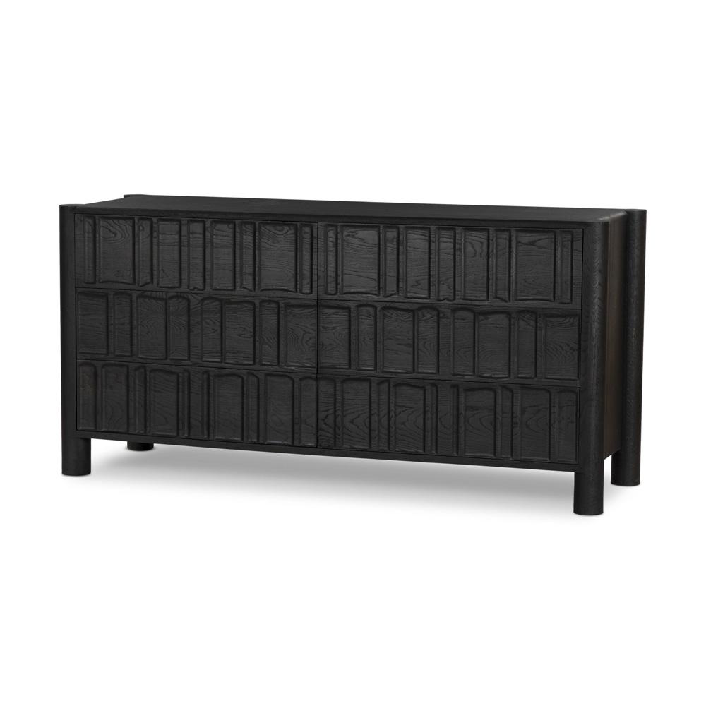 Four Hands - Aiden - Ezri 6 Drawer Dresser - Carved Black Oak - 241430-002 veiw 1