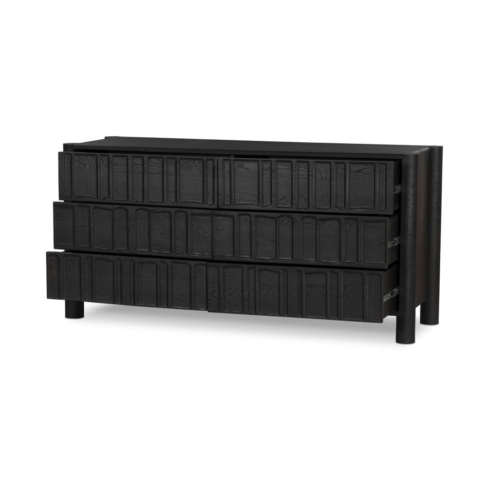 Four Hands - Aiden - Ezri 6 Drawer Dresser - Carved Black Oak - 241430-002 veiw 3