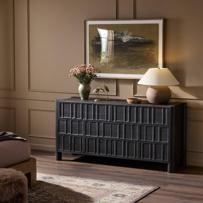 Four Hands - Aiden - Ezri 6 Drawer Dresser - Carved Black Oak - 241430-002 veiw 13