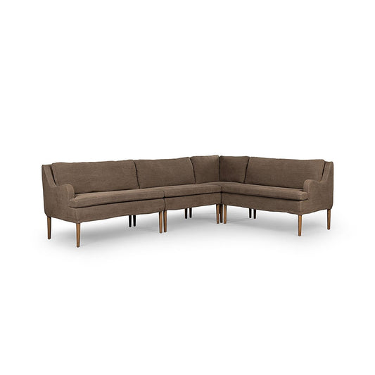 Four Hands - Amber Lewis x Four Hands - Aurelia Dining Banquette L-Shape - Broadway Coffee - 247591-001_CLOSEOUT view 1