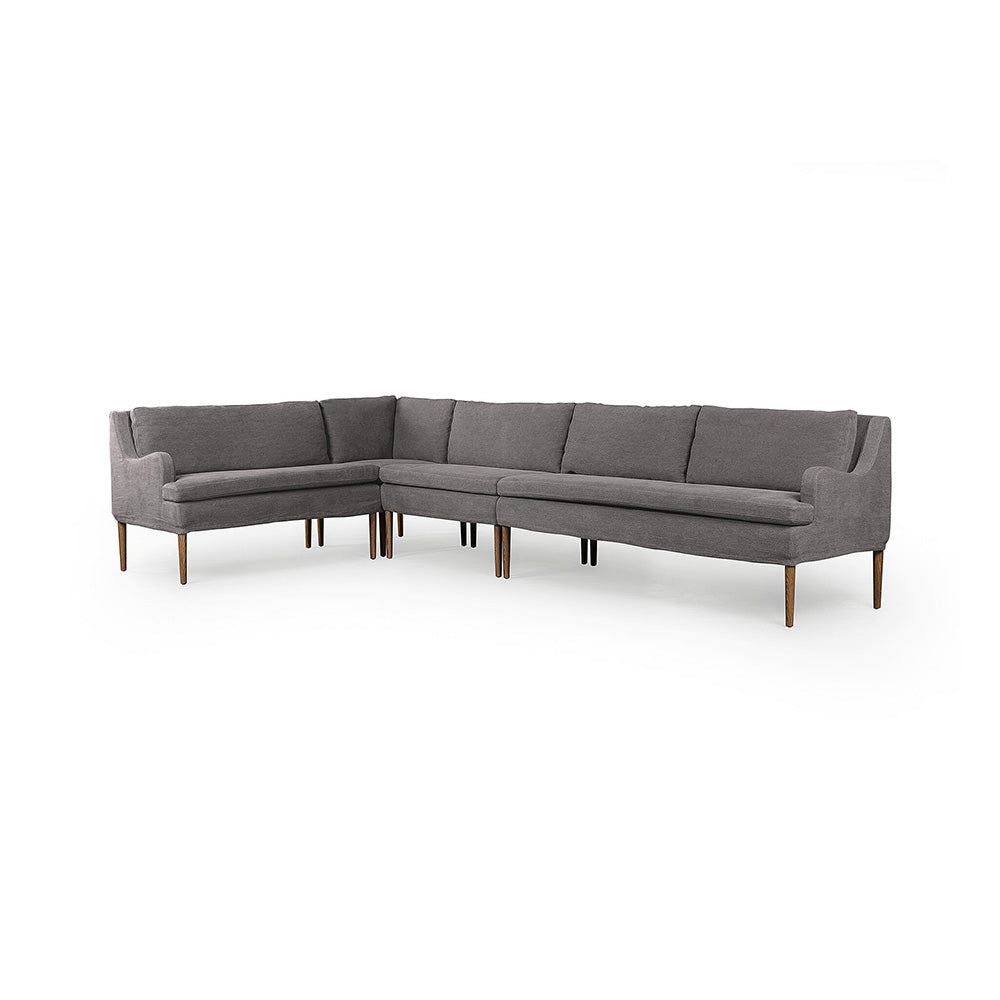 Four Hands - Amber Lewis x Four Hands - Aurelia Dining Banquette L-Shape - Broadway Denim - 247593-003_CLOSEOUT view 1