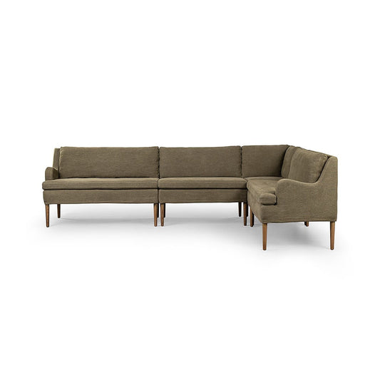 Four Hands - Amber Lewis x Four Hands - Aurelia Dining Banquette L-Shape - Broadway Olive - 247591-002_CLOSEOUT view 2