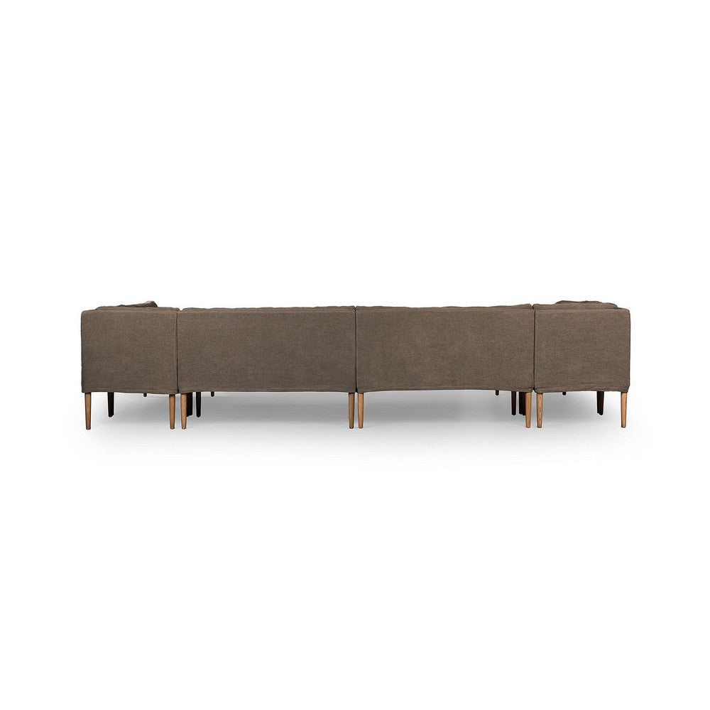 Four Hands - Amber Lewis x Four Hands - Aurelia Dining Banquette U Shape - Broadway Coffee - 247594-001_CLOSEOUT view 4