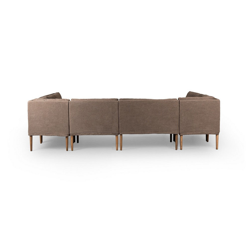 Four Hands - Amber Lewis x Four Hands - Aurelia Dining Banquette U Shape - Broadway Coffee - 247595-001_CLOSEOUT view 4