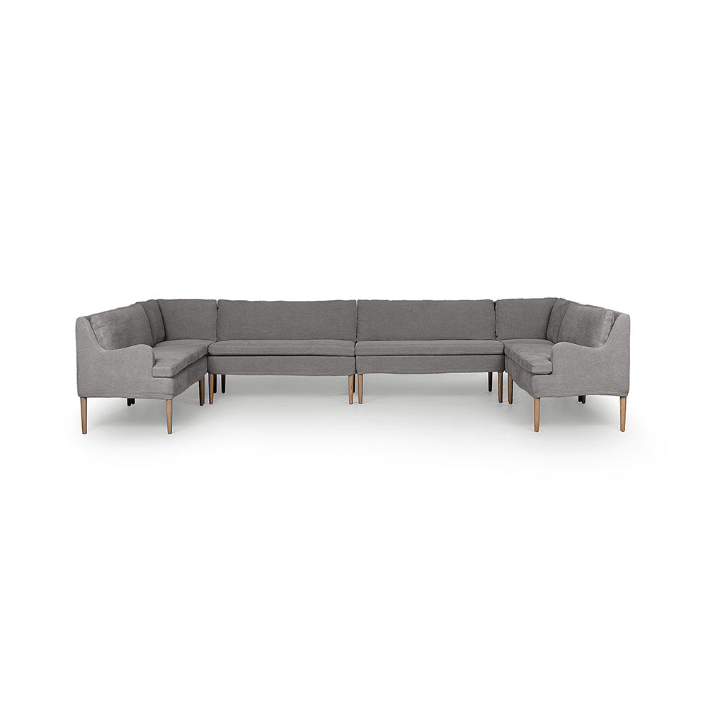 Four Hands - Amber Lewis x Four Hands - Aurelia Dining Banquette U Shape - Broadway Denim - 247594-003_CLOSEOUT view 2