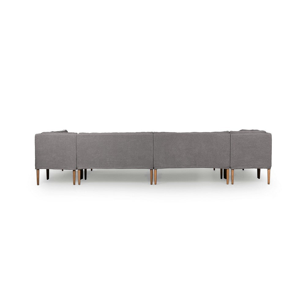 Four Hands - Amber Lewis x Four Hands - Aurelia Dining Banquette U Shape - Broadway Denim - 247594-003_CLOSEOUT view 4