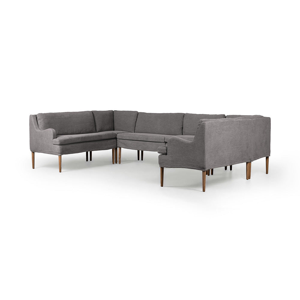 Four Hands - Amber Lewis x Four Hands - Aurelia Dining Banquette U Shape - Broadway Denim - 247595-003_CLOSEOUT view 1