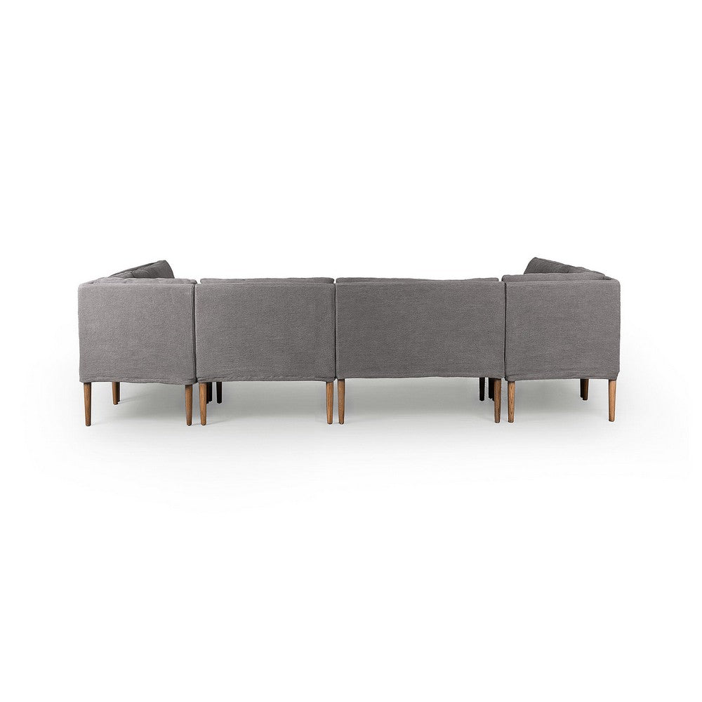 Four Hands - Amber Lewis x Four Hands - Aurelia Dining Banquette U Shape - Broadway Denim - 247595-003_CLOSEOUT view 4