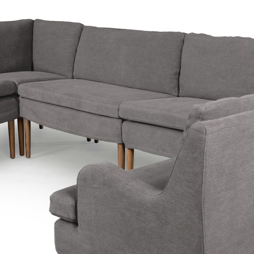 Four Hands - Amber Lewis x Four Hands - Aurelia Dining Banquette U Shape - Broadway Denim - 247595-003_CLOSEOUT view 5