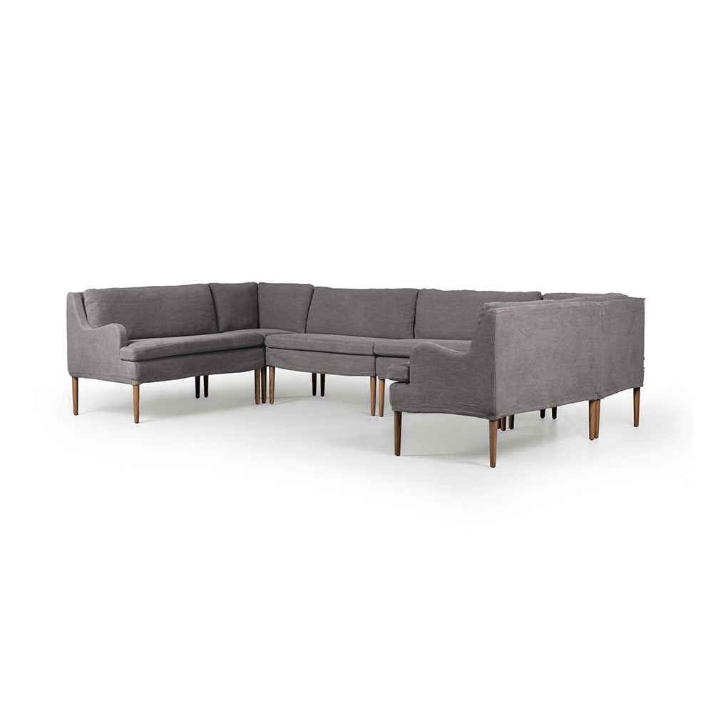 Four Hands - Amber Lewis x Four Hands - Aurelia Dining Banquette U Shape - Broadway Denim - 247596-003_CLOSEOUT view 1