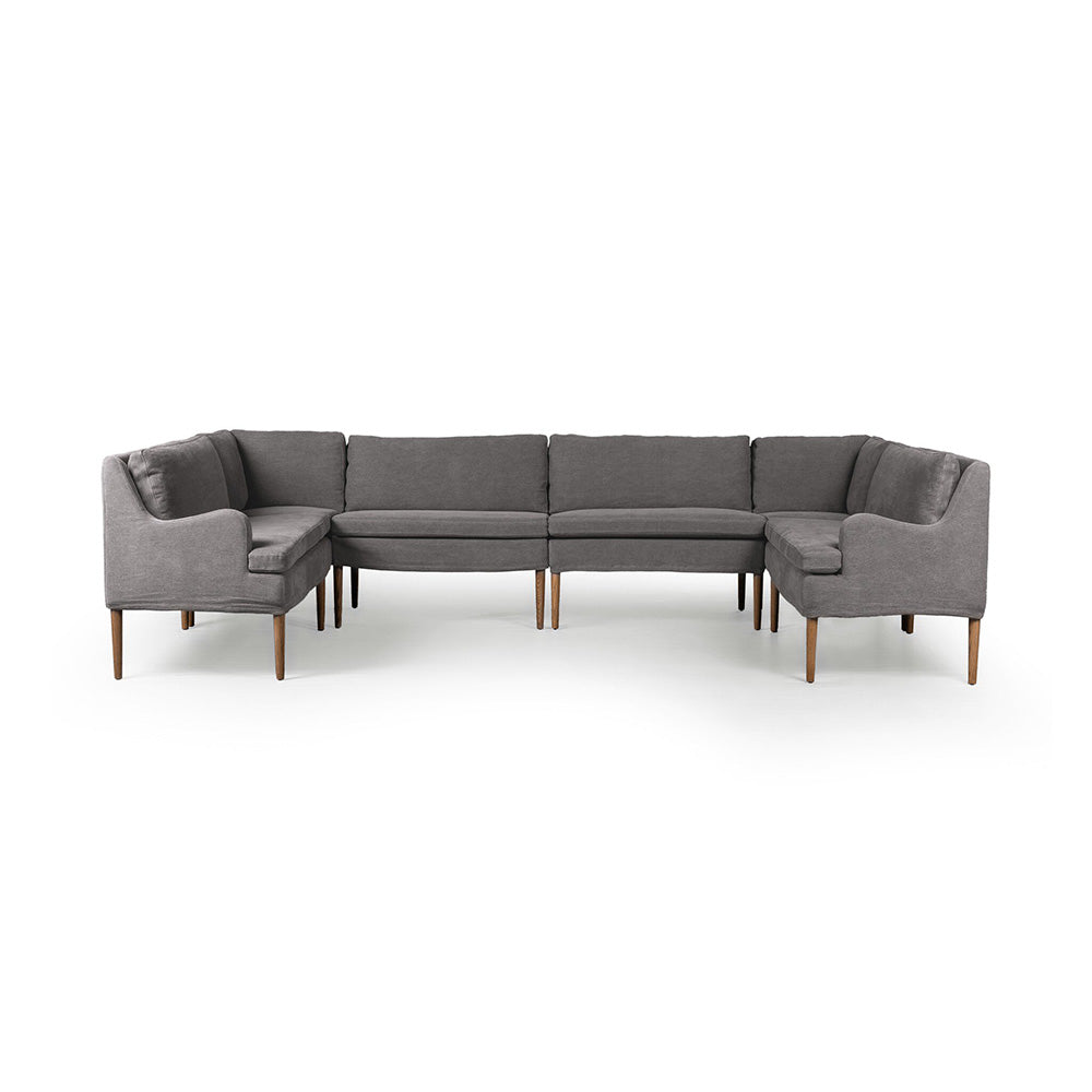 Four Hands - Amber Lewis x Four Hands - Aurelia Dining Banquette U Shape - Broadway Denim - 247596-003_CLOSEOUT view 2