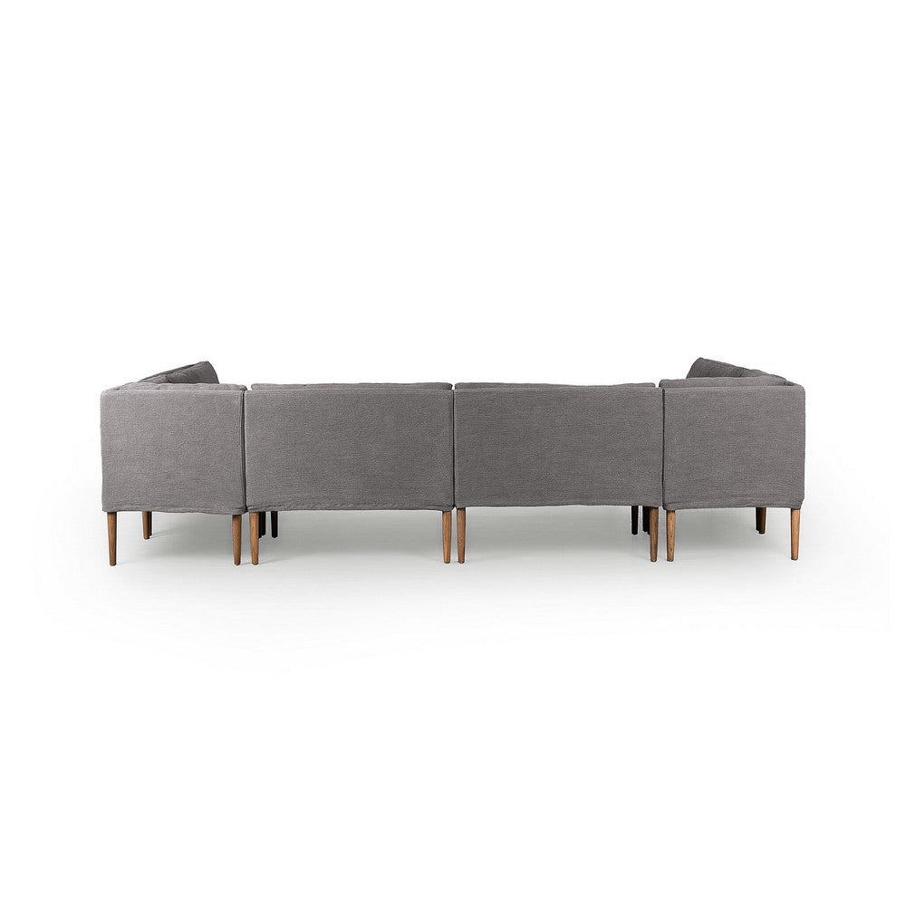 Four Hands - Amber Lewis x Four Hands - Aurelia Dining Banquette U Shape - Broadway Denim - 247596-003_CLOSEOUT view 4