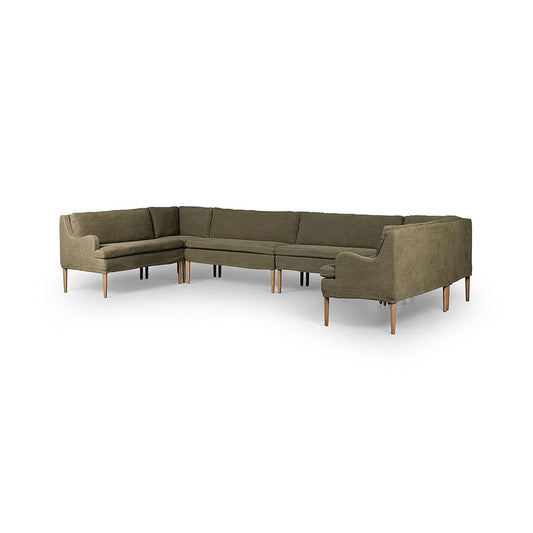 Four Hands - Amber Lewis x Four Hands - Aurelia Dining Banquette U Shape - Broadway Olive - 247594-002_CLOSEOUT view 1