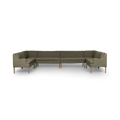 Four Hands - Amber Lewis x Four Hands - Aurelia Dining Banquette U Shape - Broadway Olive - 247594-002_CLOSEOUT view 2