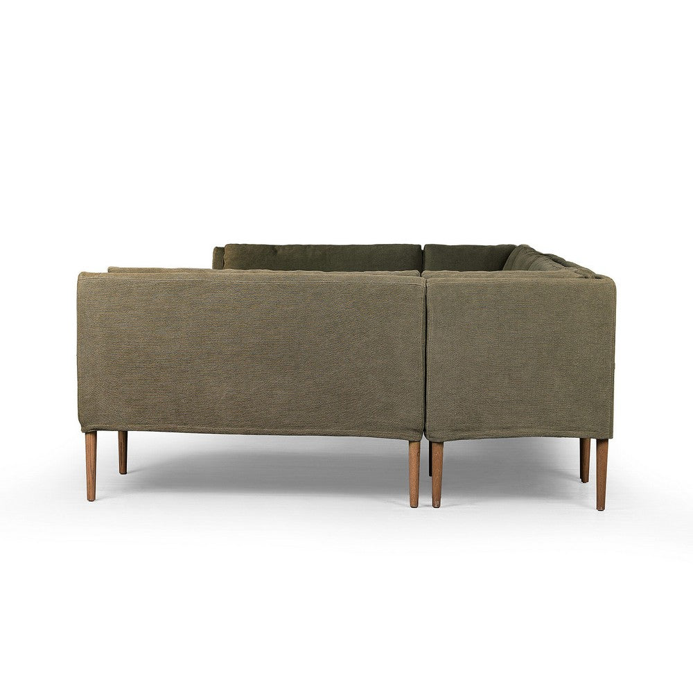 Four Hands - Amber Lewis x Four Hands - Aurelia Dining Banquette U Shape - Broadway Olive - 247594-002_CLOSEOUT view 3