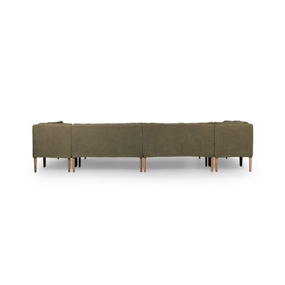 Four Hands - Amber Lewis x Four Hands - Aurelia Dining Banquette U Shape - Broadway Olive - 247594-002_CLOSEOUT view 4