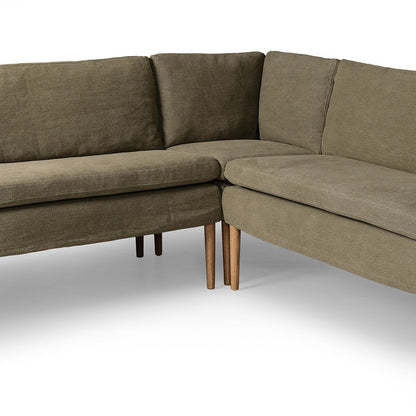 Four Hands - Amber Lewis x Four Hands - Aurelia Dining Banquette U Shape - Broadway Olive - 247594-002_CLOSEOUT view 5