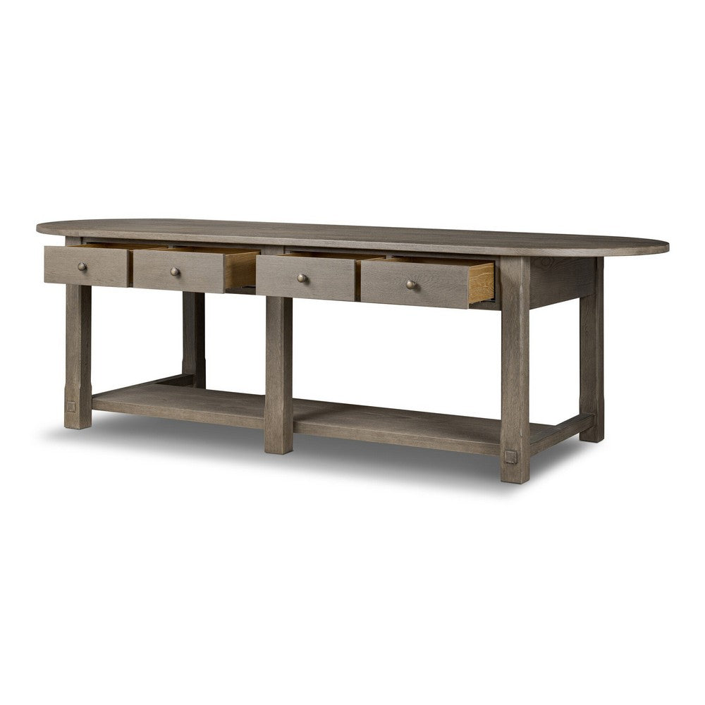 Four Hands - Amber Lewis x Four Hands - Elise Kitchen Island - Weathered Hazel Oak Veneer - 244069-002_CLOSEOUT view 5