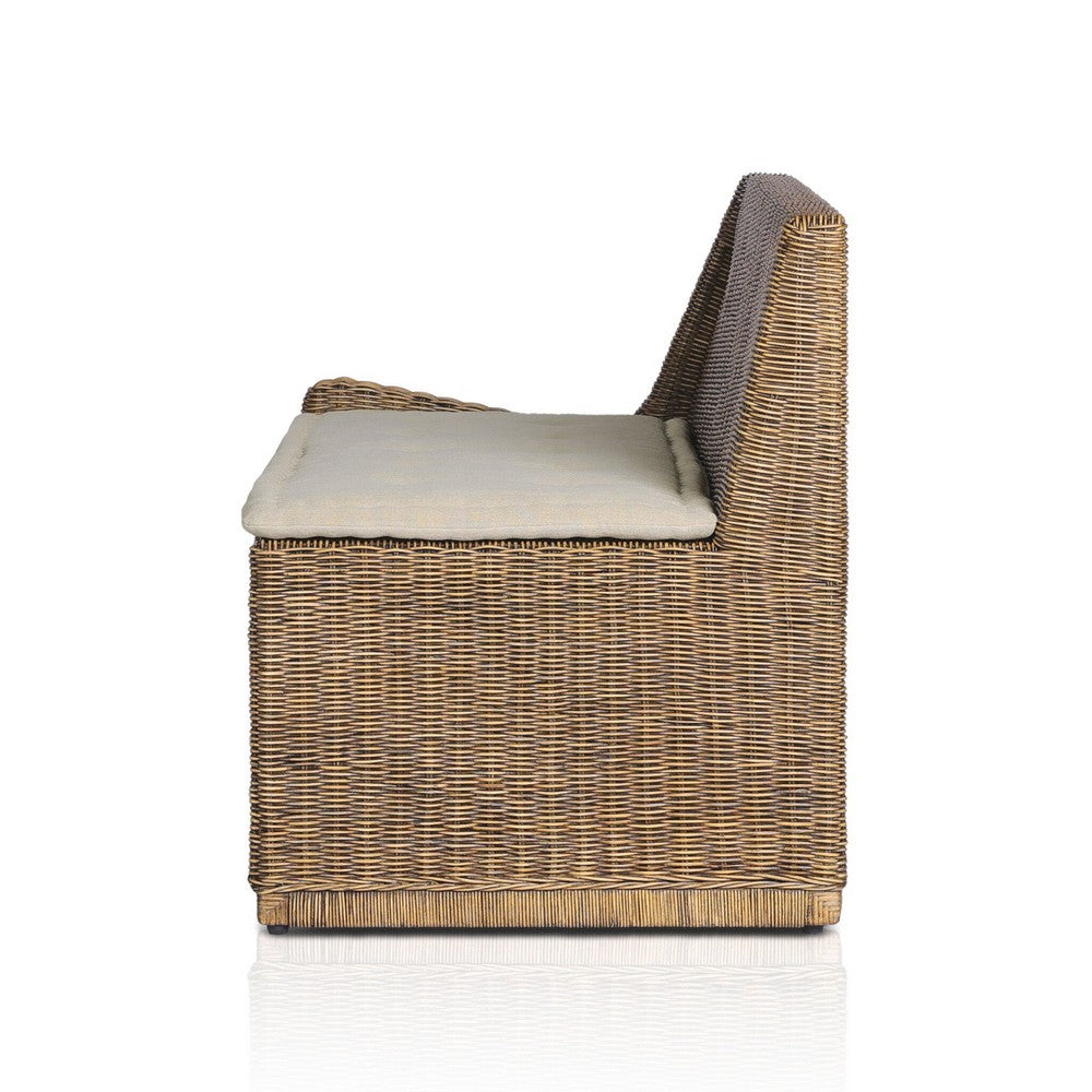 Four Hands - Amber Lewis x Four Hands - Senna Laf Woven Dining Bench 49" - Broadway Dune - 246682-003_CLOSEOUT view 3