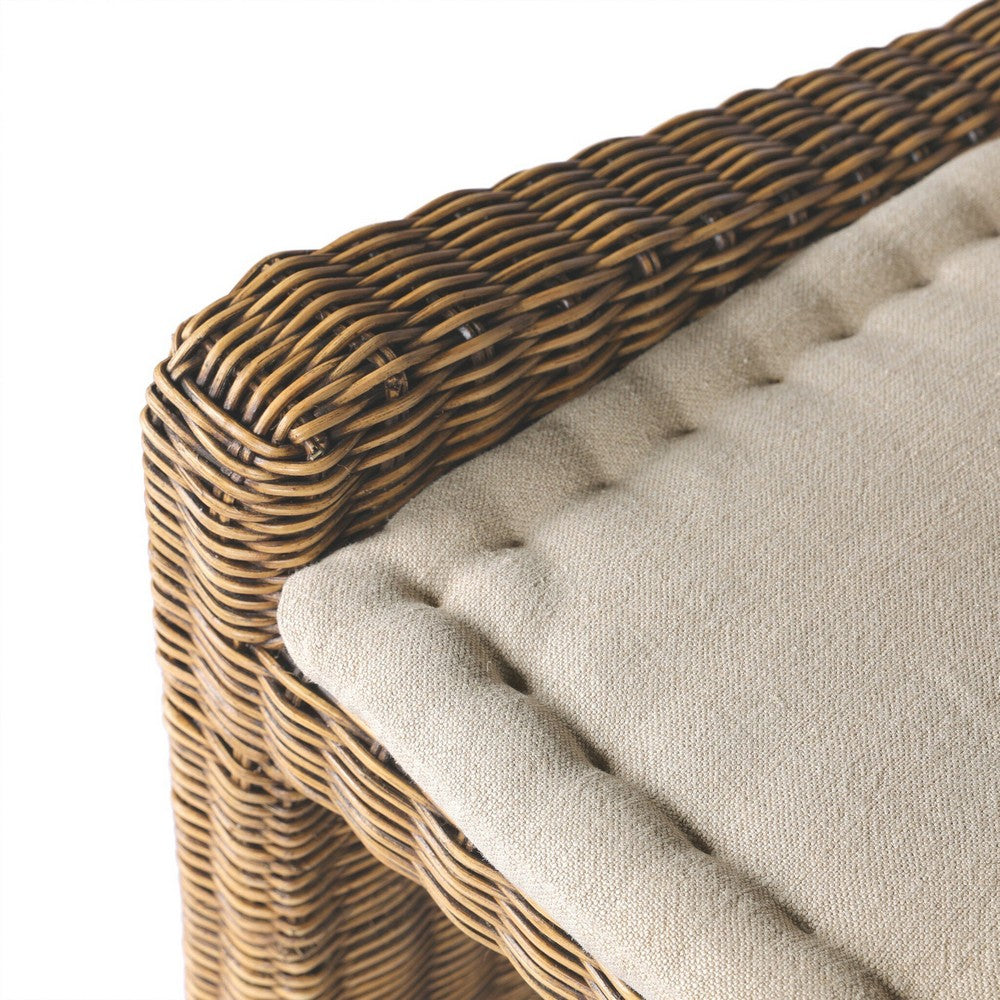 Four Hands - Amber Lewis x Four Hands - Senna Laf Woven Dining Bench 49" - Broadway Dune - 246682-003_CLOSEOUT view 8