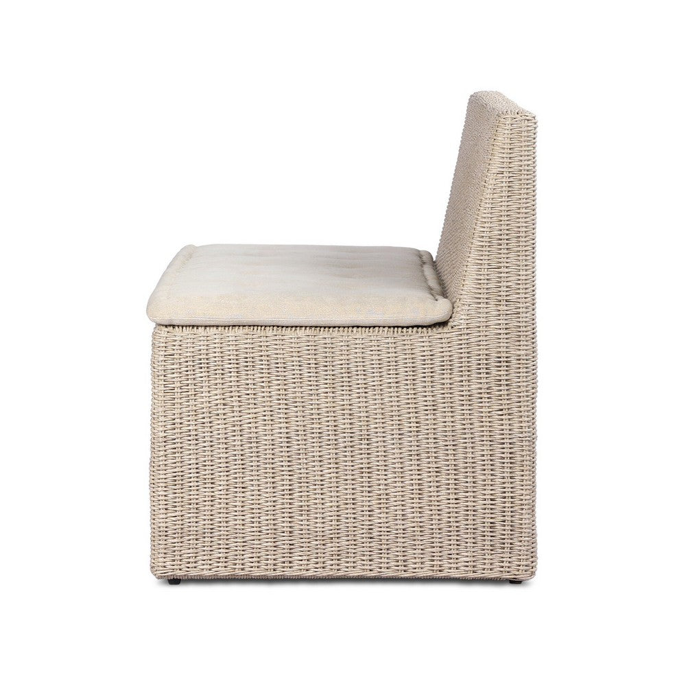 Four Hands - Amber Lewis x Four Hands - Senna Outdoor Dining Bench 49" - Vintage White - 250601-002_CLOSEOUT view 3