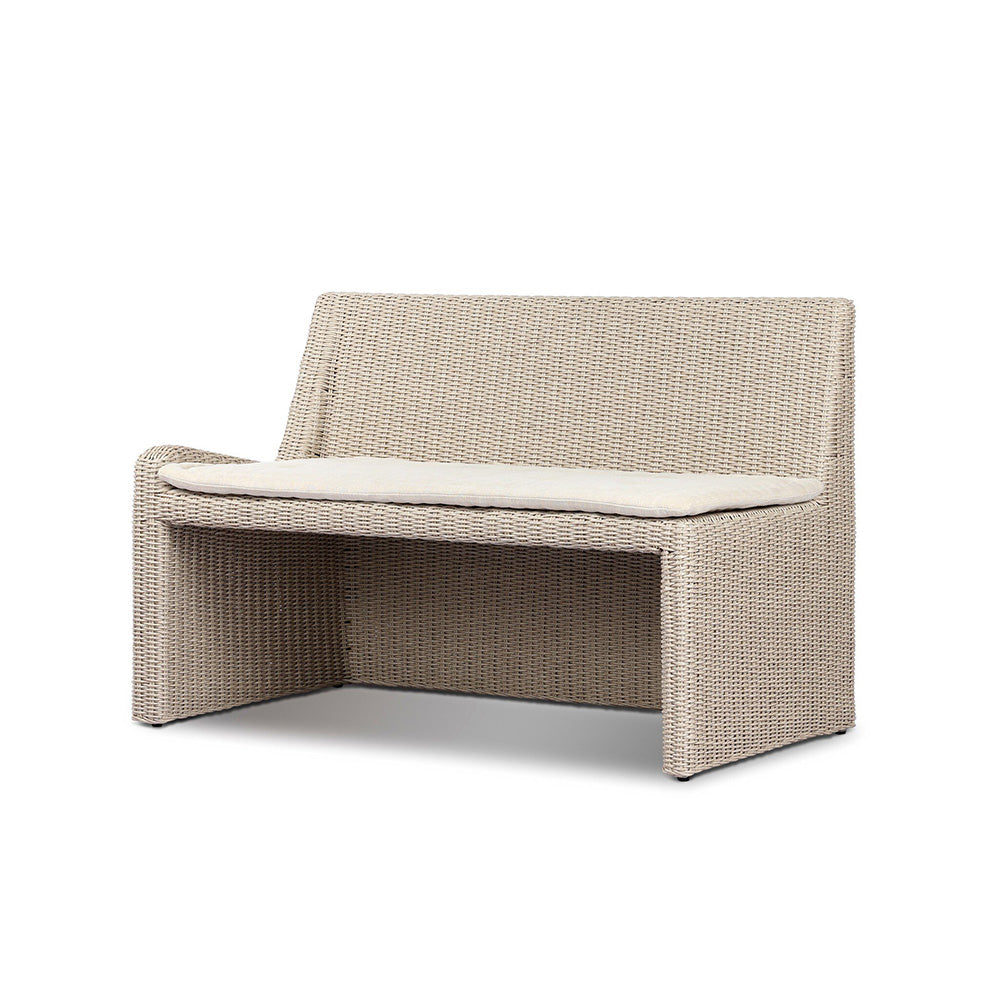 Four Hands - Amber Lewis x Four Hands - Senna Outdoor Laf Dining Bench 49" - Vintage White - 250603-002_CLOSEOUT view 1
