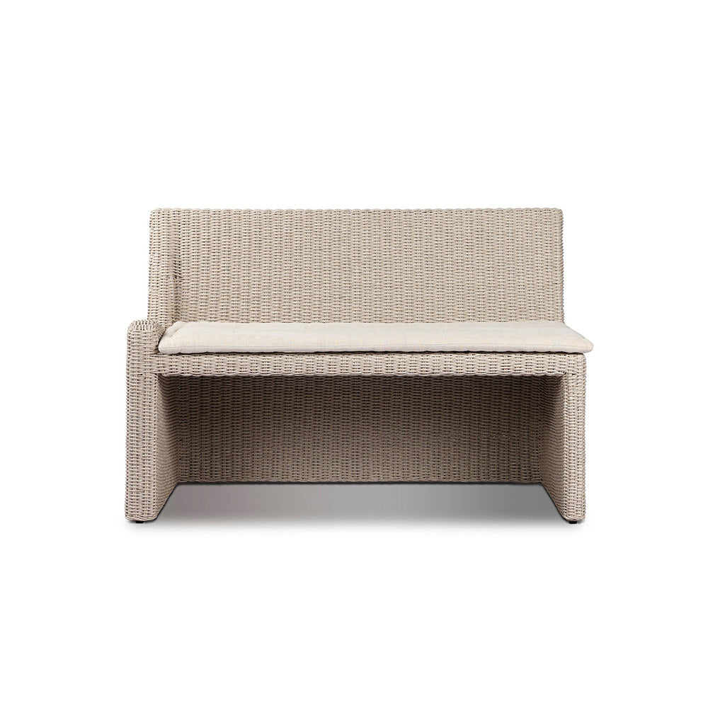 Four Hands - Amber Lewis x Four Hands - Senna Outdoor Laf Dining Bench 49" - Vintage White - 250603-002_CLOSEOUT view 2