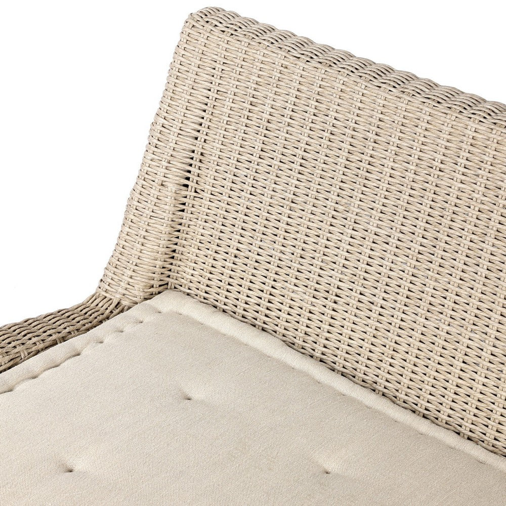 Four Hands - Amber Lewis x Four Hands - Senna Outdoor Laf Dining Bench 49" - Vintage White - 250603-002_CLOSEOUT view 6