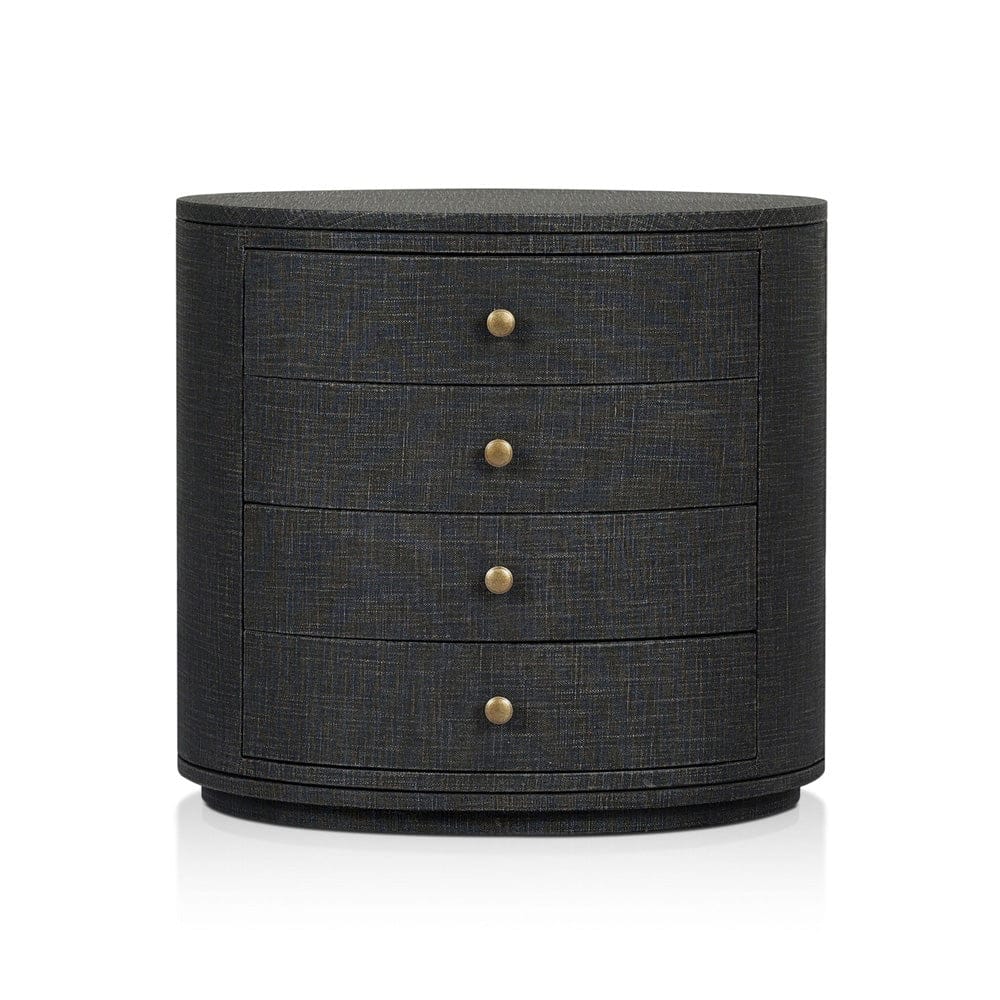 Four Hands - Amelia Oval Nightstand - Black Linen - 245941-002 view 1