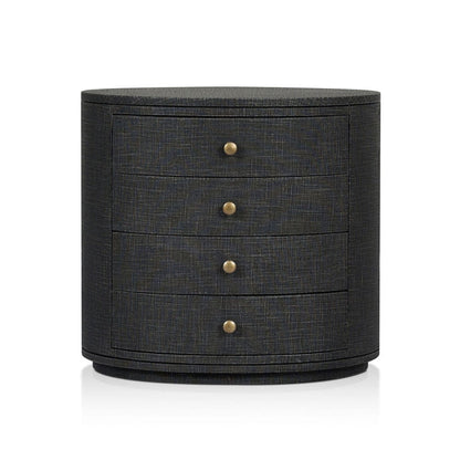 Four Hands - Amelia Oval Nightstand - Black Linen - 245941-002 view 1