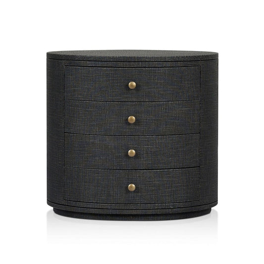 Four Hands - Amelia Oval Nightstand - Black Linen - 245941-002 view 1