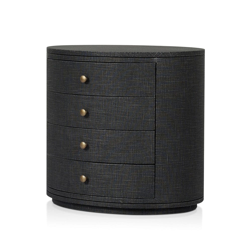 Four Hands - Amelia Oval Nightstand - Black Linen - 245941-002 view 2