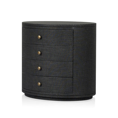 Four Hands - Amelia Oval Nightstand - Black Linen - 245941-002 view 2