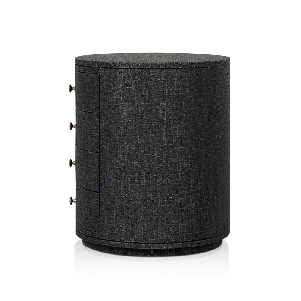 Four Hands - Amelia Oval Nightstand - Black Linen - 245941-002 view 3