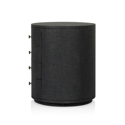 Four Hands - Amelia Oval Nightstand - Black Linen - 245941-002 view 3