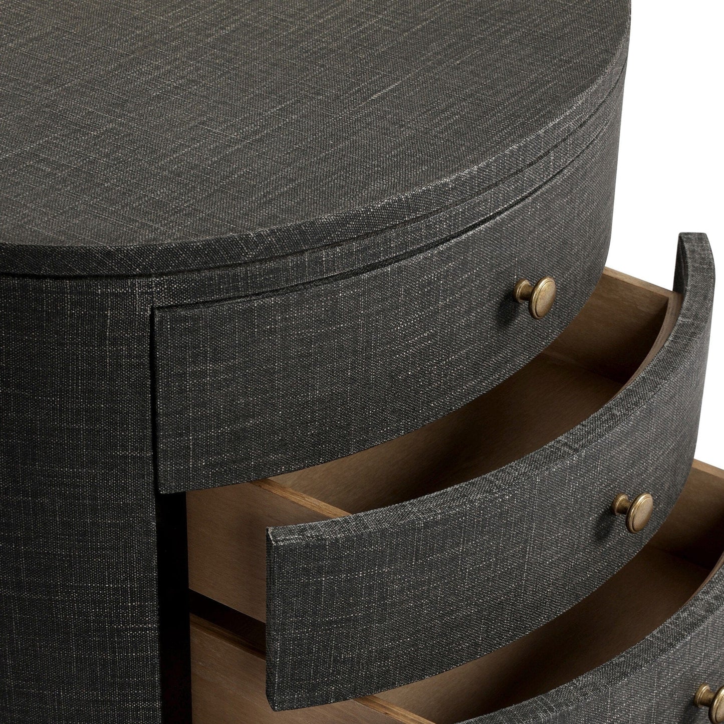 Four Hands - Amelia Oval Nightstand - Black Linen - 245941-002 view 6