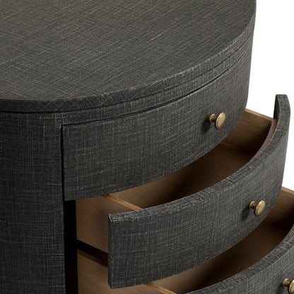 Four Hands - Amelia Oval Nightstand - Black Linen - 245941-002 view 6