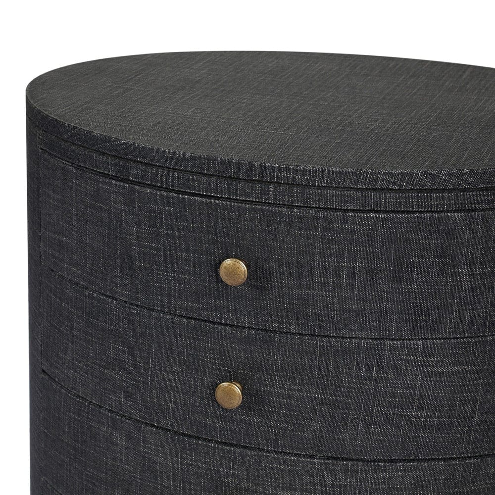 Four Hands - Amelia Oval Nightstand - Black Linen - 245941-002 view 9