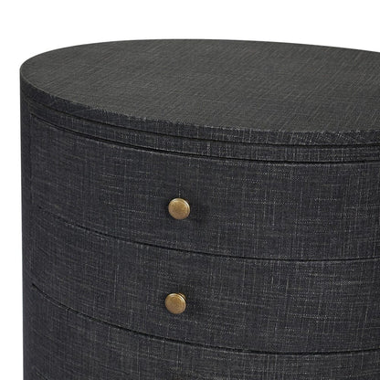 Four Hands - Amelia Oval Nightstand - Black Linen - 245941-002 view 9