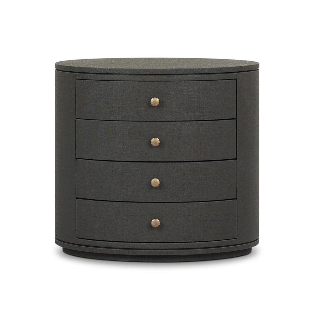 Four Hands - Amelia Oval Nightstand - Dark Green Lacquered Linen - 245941-003 view 1