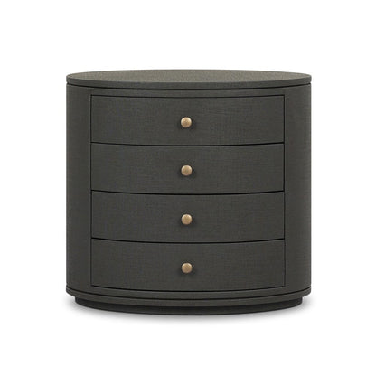 Four Hands - Amelia Oval Nightstand - Dark Green Lacquered Linen - 245941-003 view 1