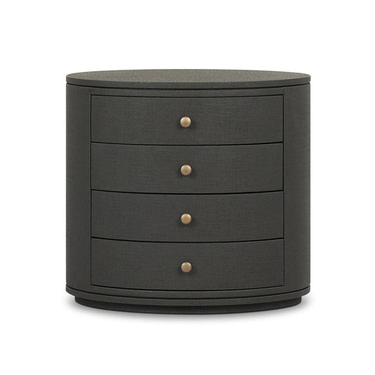 Four Hands - Amelia Oval Nightstand - Dark Green Lacquered Linen - 245941-003 view 1