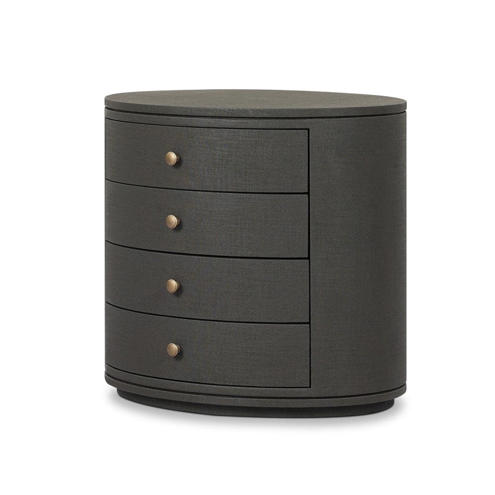 Four Hands - Amelia Oval Nightstand - Dark Green Lacquered Linen - 245941-003 view 2